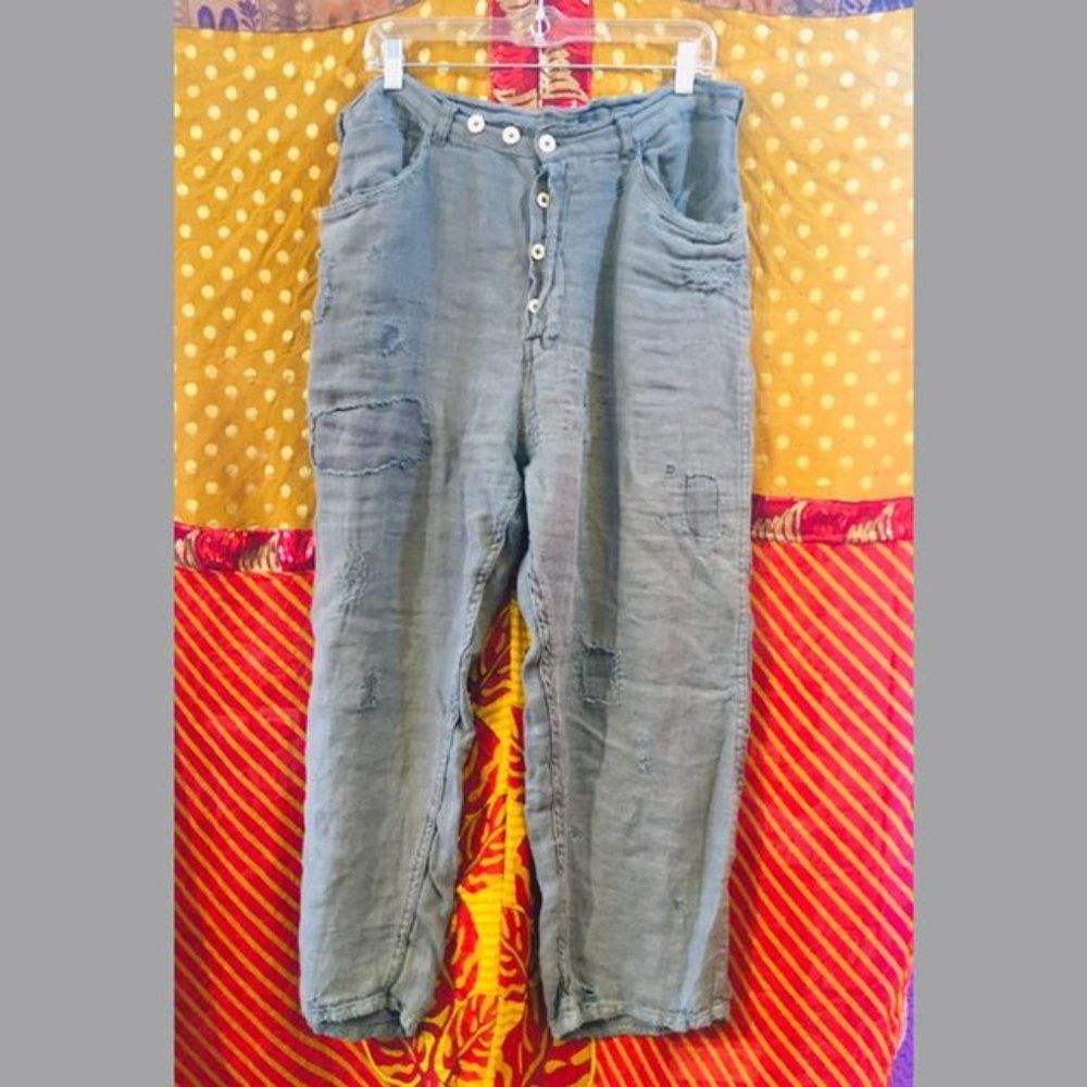 Magnolia Pearl Grey Linen Trousers - NWOT*